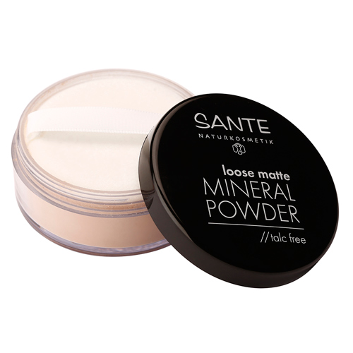 Рассыпчатая матирующая минеральная Пудра Talc free 02 Песочный, SANTE, 12 г